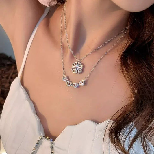 Four Leaf Heart Shape Necklace