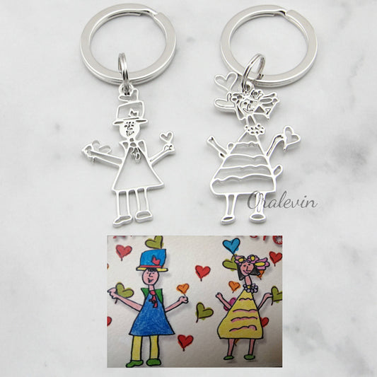 Customized Childrens Drawing Keychain