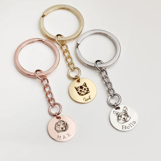 Personalized Photo Pet Memorial Keychain