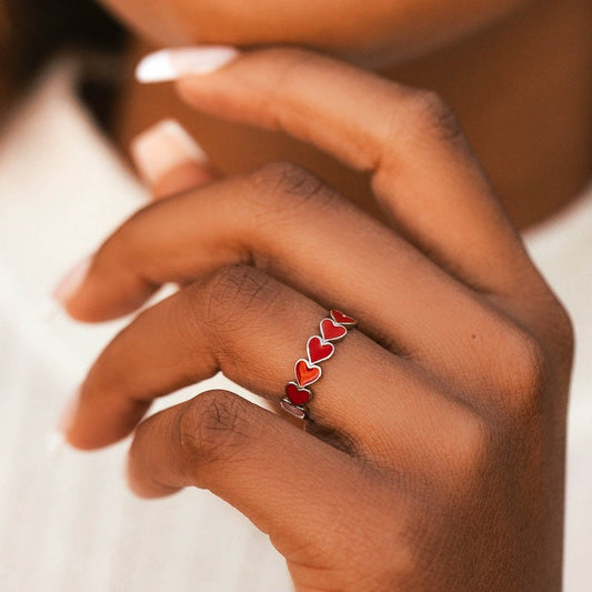 LOVE HEARTS BAND RING