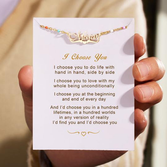 I Choose You Name Necklace