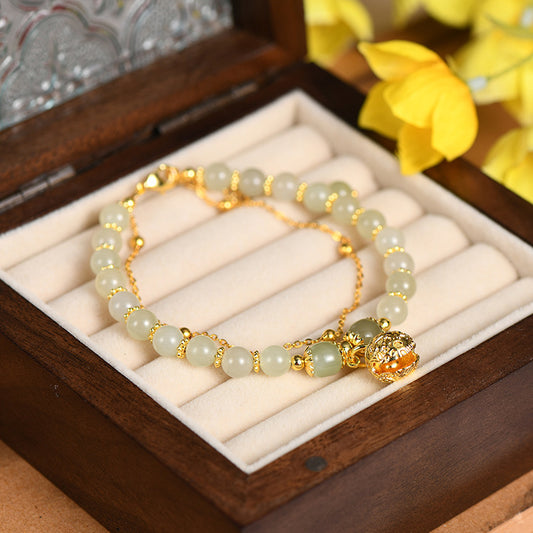 2022 New Hetian Jade Bell Bracelet