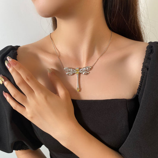 Dragonfly Jewelry Pendant 5 Carat Droplets 925 Silver
