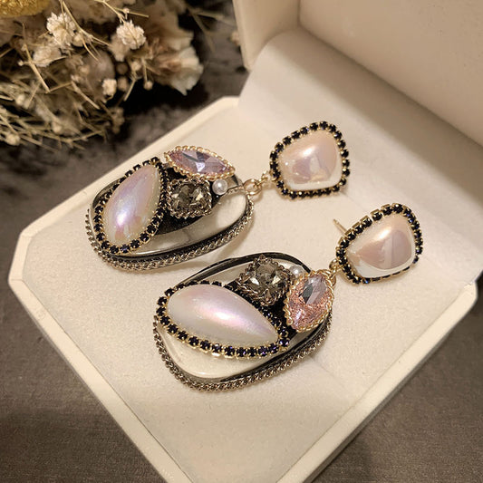 Vintage Pearl Crystal Earrings