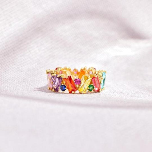 Stepping Stone Rainbow Ring Band