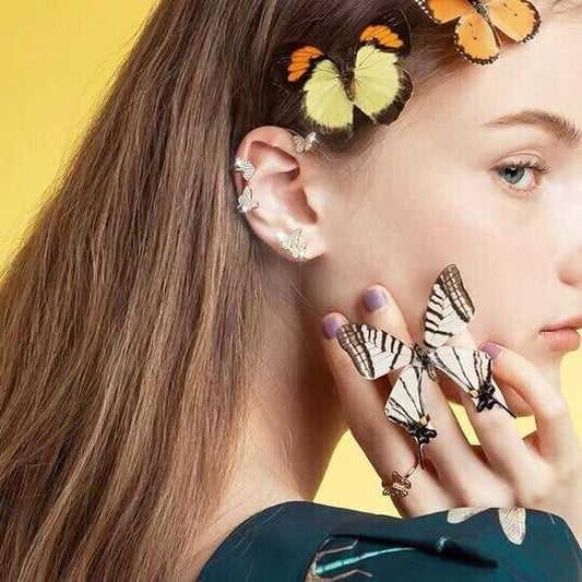 Christmas Zircon Butterfly Earrings