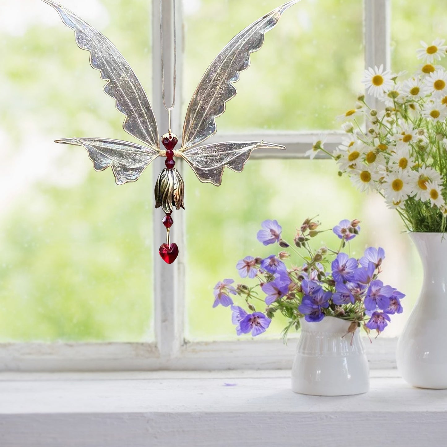 Angel Wings dragonfly Wind Chime - New Garden Art Metal Hanging