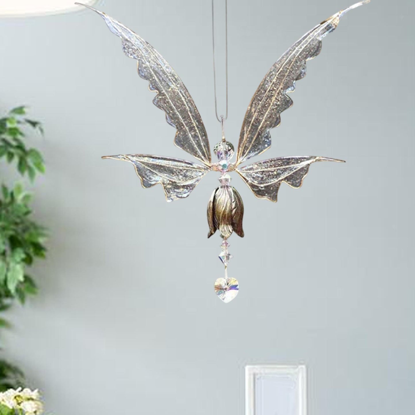 Angel Wings dragonfly Wind Chime - New Garden Art Metal Hanging