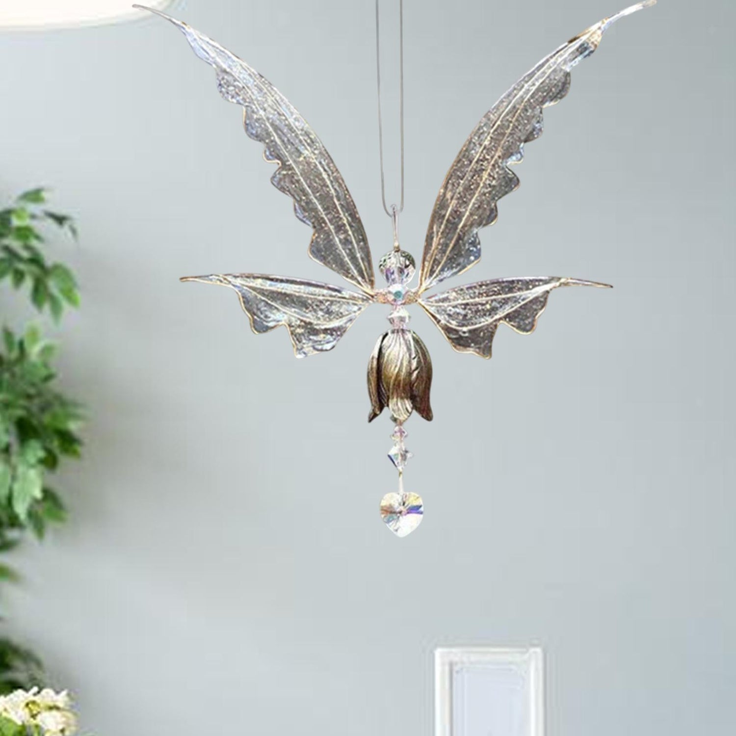Angel Wings dragonfly Wind Chime - New Garden Art Metal Hanging