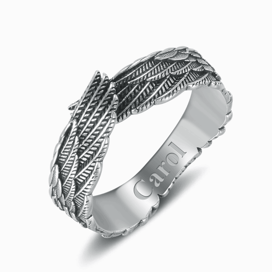 My Mom Is My Guardian Angel Personalized Wing Ring