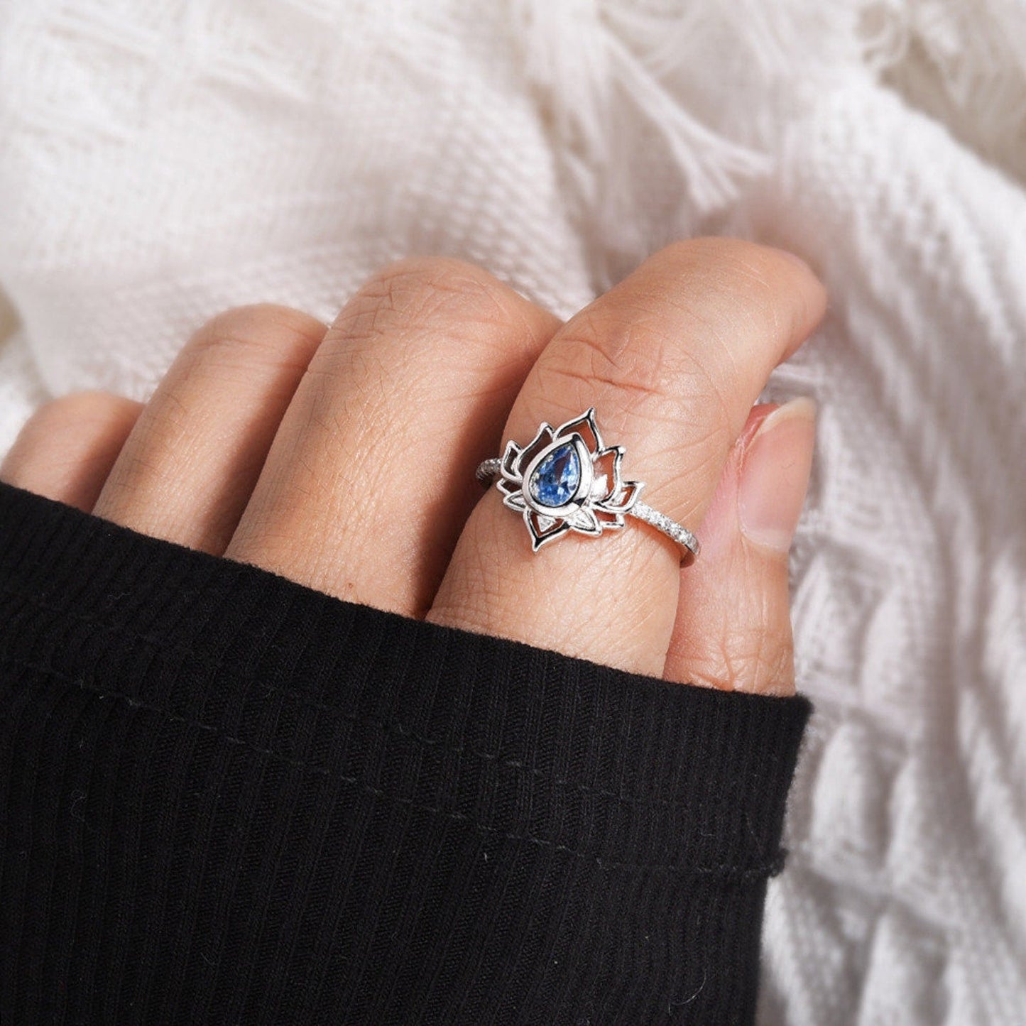 Lotus Flower Ring Jewelry Gift For Family And Friends