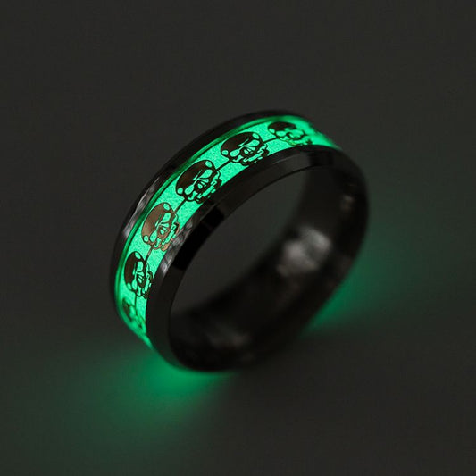 Glow Skull Men's Ring- Stainless Steel