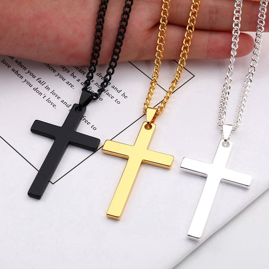 Fashion Stainless Steel Cross Gold Silver Color Necklace