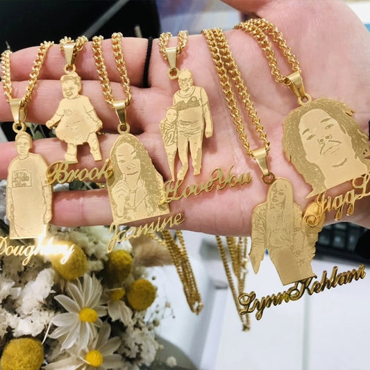 Custom 3D Portrait Photo Necklace